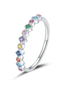 (image for) Pandora Style Silver Ring, Rainbow - SCR697