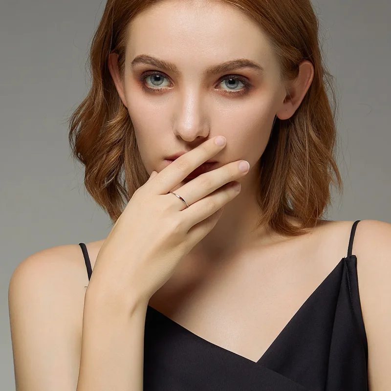 (image for) Pandora Style Silver Ring, Simple Love, Red Enamel - SCR620 - View 7