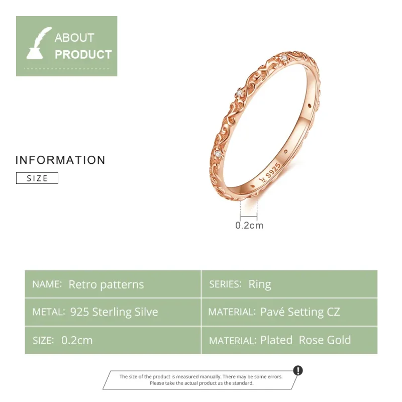 (image for) Rose Gold Retro Patterns Ring - PANDORA Style - SCR514 - View 7
