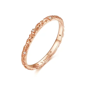 (image for) Rose Gold Retro Patterns Ring - PANDORA Style - SCR514