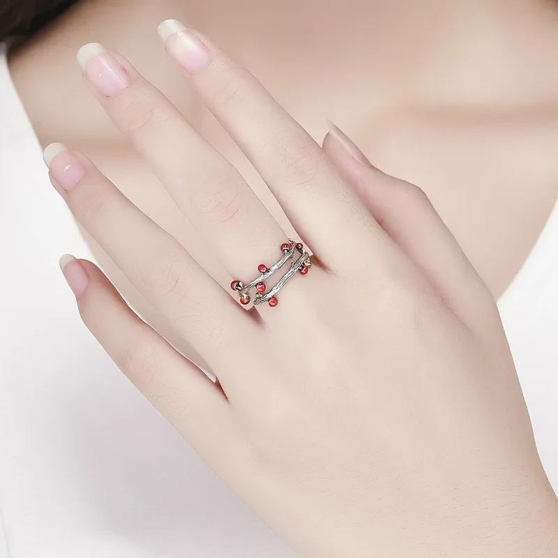 (image for) Silver Autumn Colors Ring - PANDORA Style - SCR442 - View 5