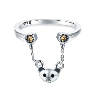 (image for) Silver Bear Story Ring - PANDORA Style - SCR307