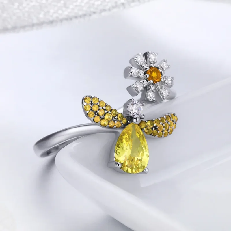 (image for) Silver Bee Wish Ring - PANDORA Style - SCR348 - View 3