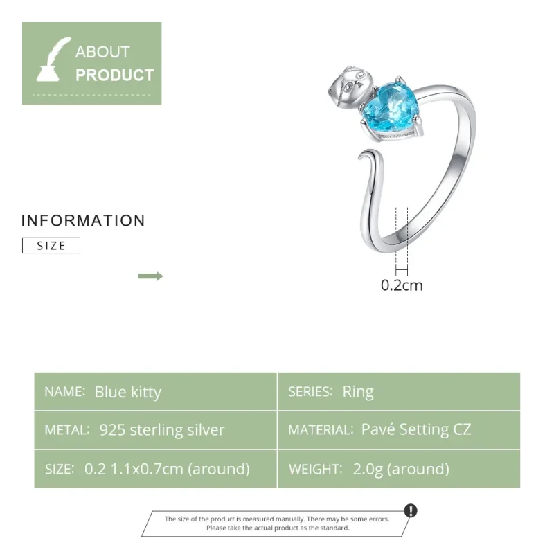 (image for) Silver Blue Kitty Ring - PANDORA Style - SCR533 - View 5
