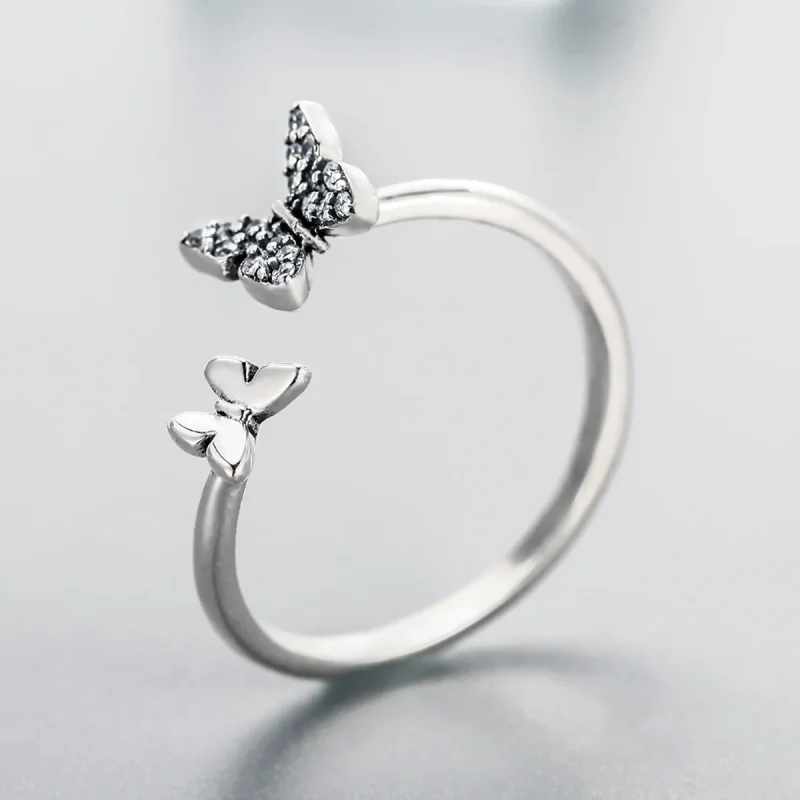 (image for) Silver Butterfly Dance Ring - PANDORA Style - SCR087 - View 4