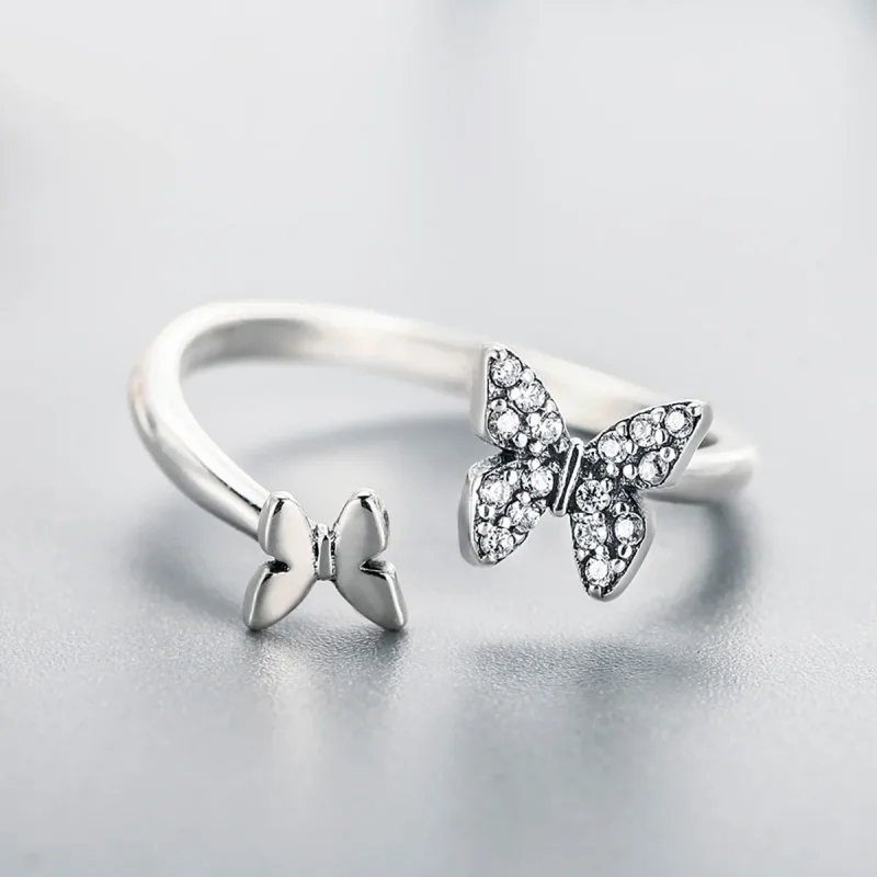 (image for) Silver Butterfly Dance Ring - PANDORA Style - SCR087 - View 5