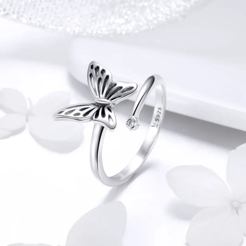 (image for) Silver Butterfly Dream Ring - PANDORA Style - SCR448 - View 2