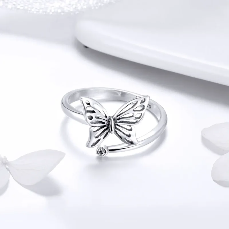 (image for) Silver Butterfly Dream Ring - PANDORA Style - SCR448 - View 3