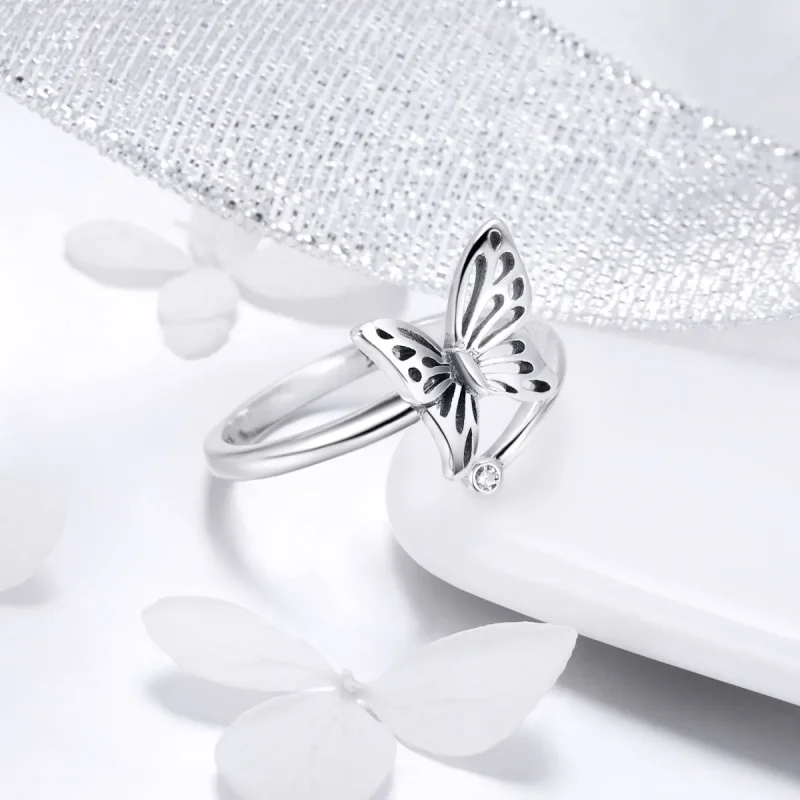 (image for) Silver Butterfly Dream Ring - PANDORA Style - SCR448 - View 4