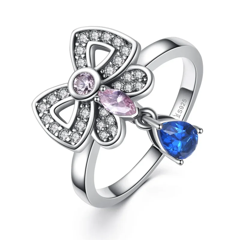 (image for) Silver Butterfly Removable Ring - PANDORA Style - SCR014 - Product Image