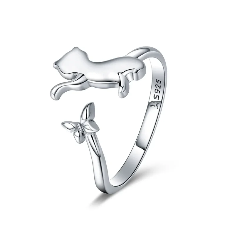 (image for) Silver Cat Companionship Ring - PANDORA Style - SCR443 - Product Image