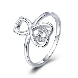 (image for) Silver Cat Love Ring - PANDORA Style - SCR417