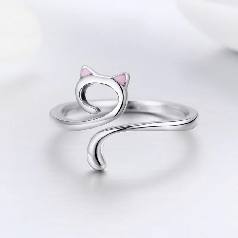 (image for) Silver Cats In Love Ring - PANDORA Style - SCR341 - View 5