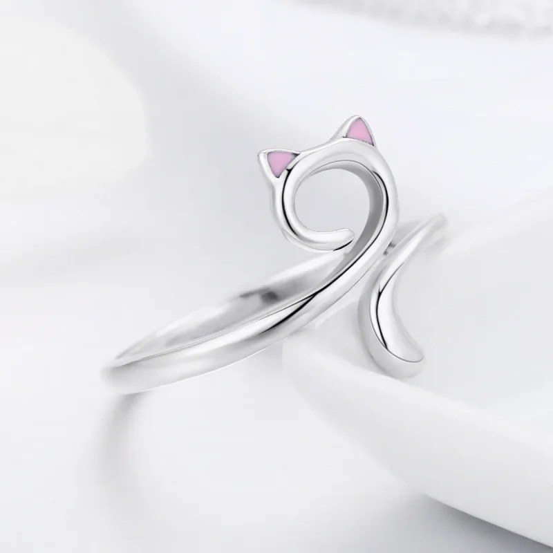 (image for) Silver Cats In Love Ring - PANDORA Style - SCR341 - View 6
