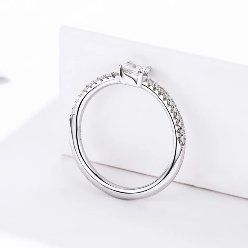 (image for) Silver Clear Stone Ring - PANDORA Style - SCR524 - View 3