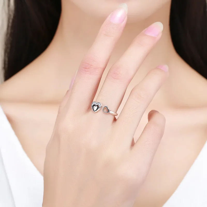 (image for) Silver Concomitant Heart Ring - PANDORA Style - SCR168 - View 7