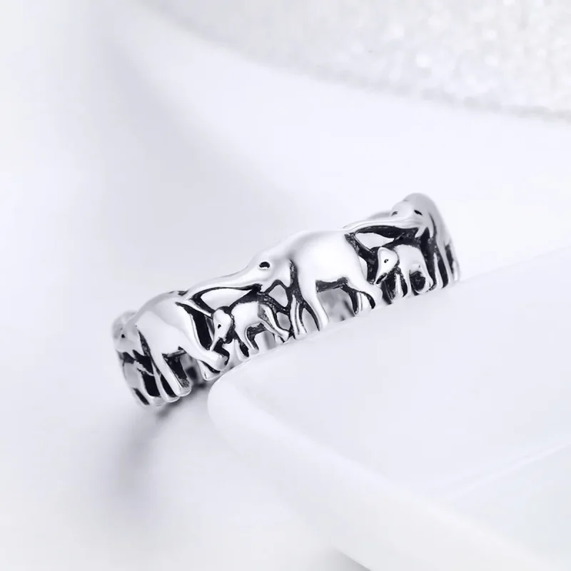 (image for) Silver Elephant Family Ring - PANDORA Style - SCR344 - View 2