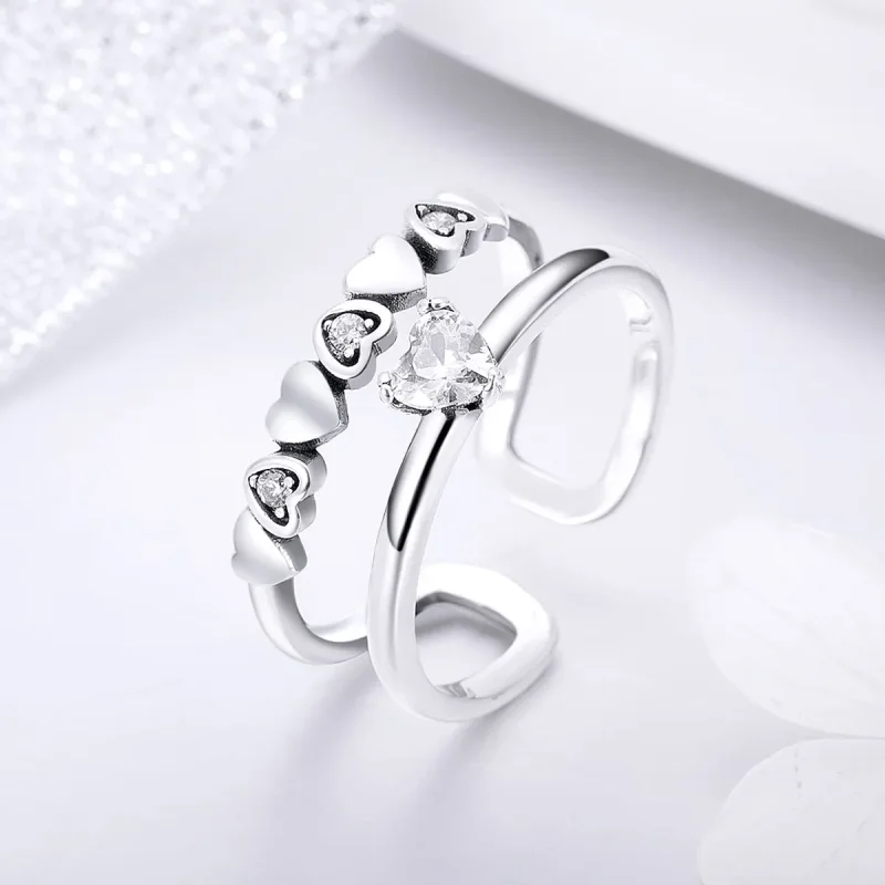 (image for) Silver Exquisite Heart Ring - PANDORA Style - SCR429 - View 2