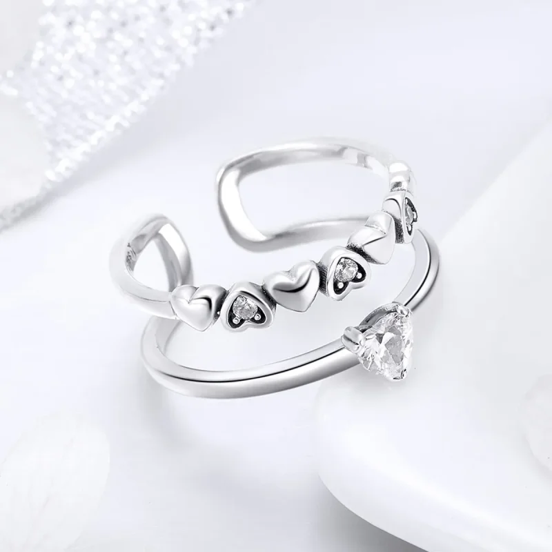 (image for) Silver Exquisite Heart Ring - PANDORA Style - SCR429 - View 3
