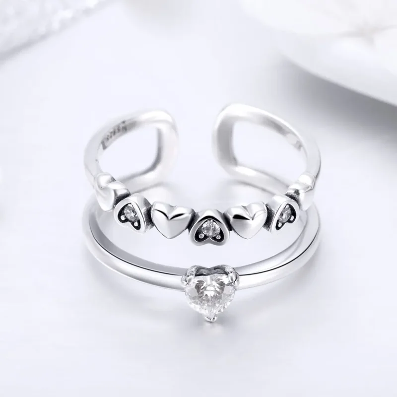 (image for) Silver Exquisite Heart Ring - PANDORA Style - SCR429 - View 4