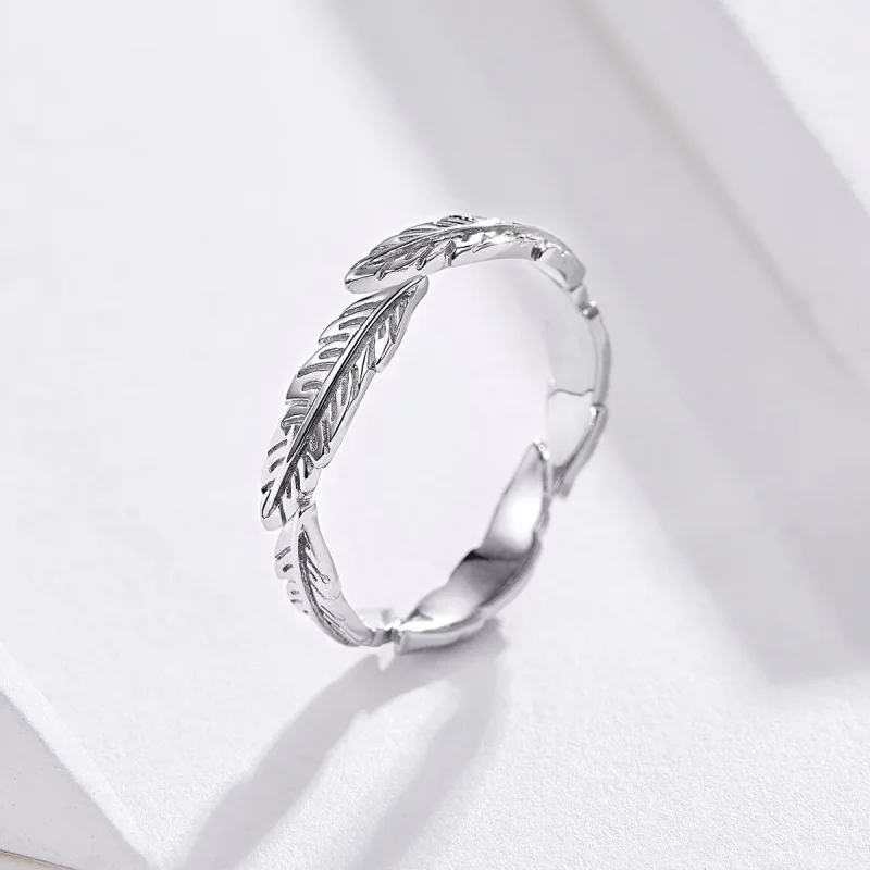 (image for) Silver Feather Ring - PANDORA Style - SCR517 - View 2