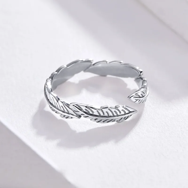 (image for) Silver Feather Ring - PANDORA Style - SCR517 - View 4