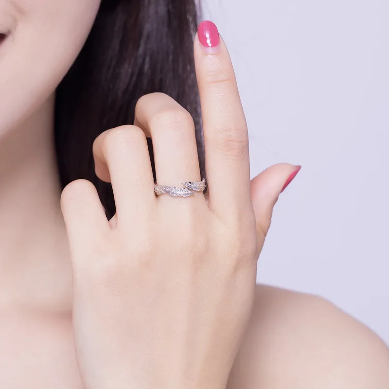 (image for) Silver Feather Ring - PANDORA Style - SCR517 - View 6