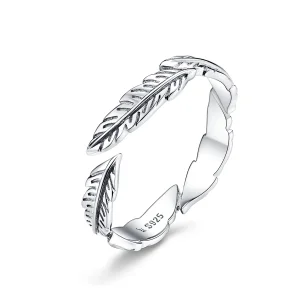 (image for) Silver Feather Ring - PANDORA Style - SCR517