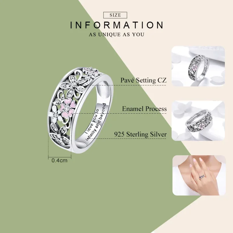 (image for) Silver Flower Dance Ring - PANDORA Style - SCR390 - View 4