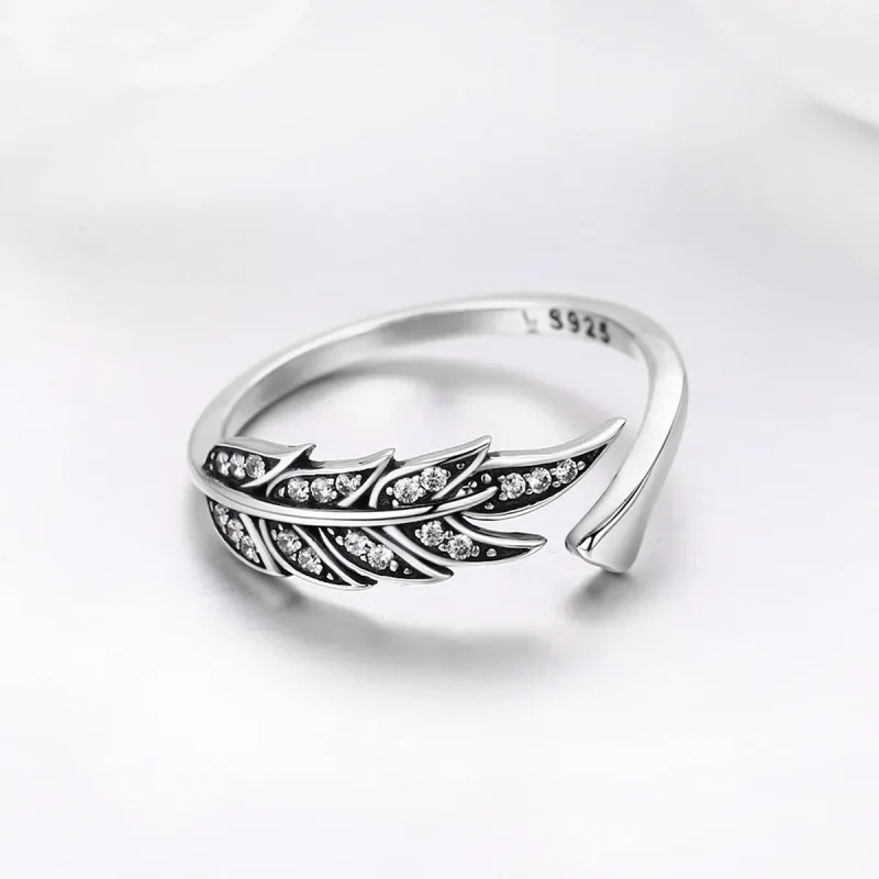 (image for) Silver Gorgeous Leaves Ring - PANDORA Style - SCR313 - View 5