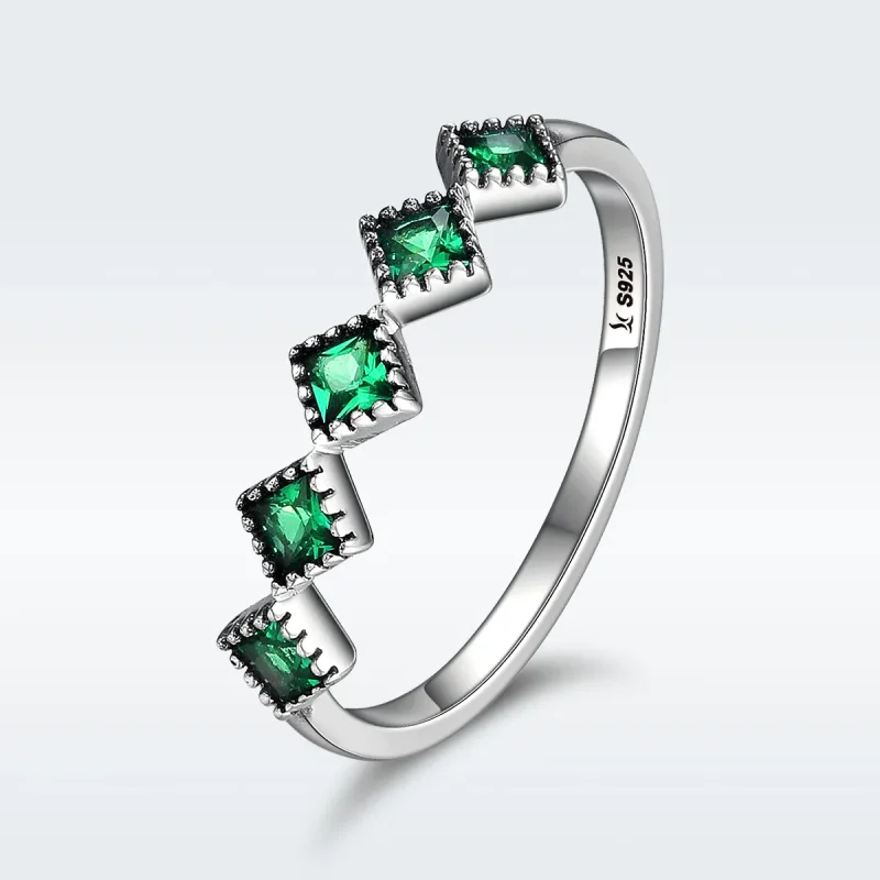 (image for) Silver Green Rhyme Ring - PANDORA Style - SCR097 - Product Image