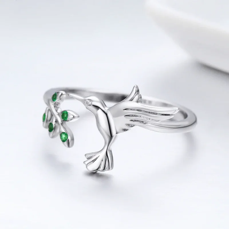 (image for) Silver Greetings From Hummingbirds Ring - PANDORA Style - SCR323 - View 5