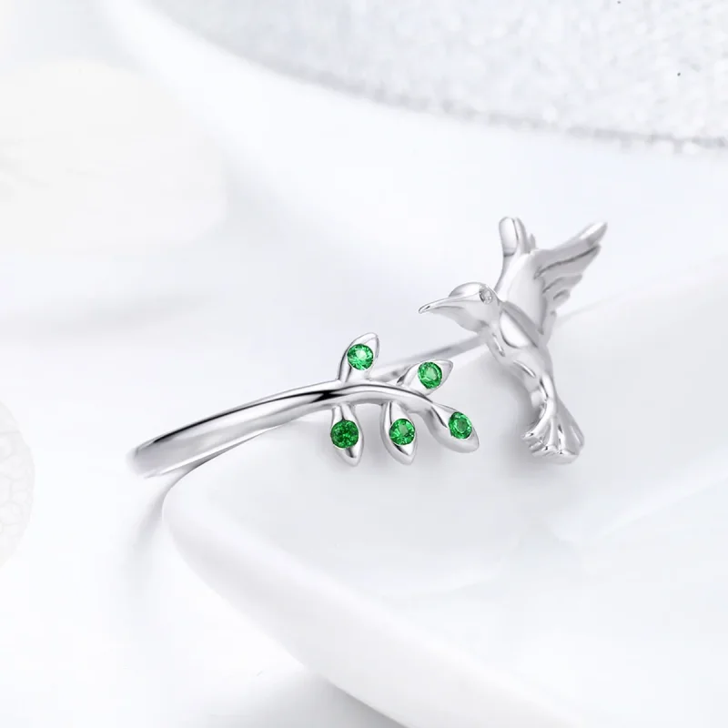 (image for) Silver Greetings From Hummingbirds Ring - PANDORA Style - SCR323 - View 6