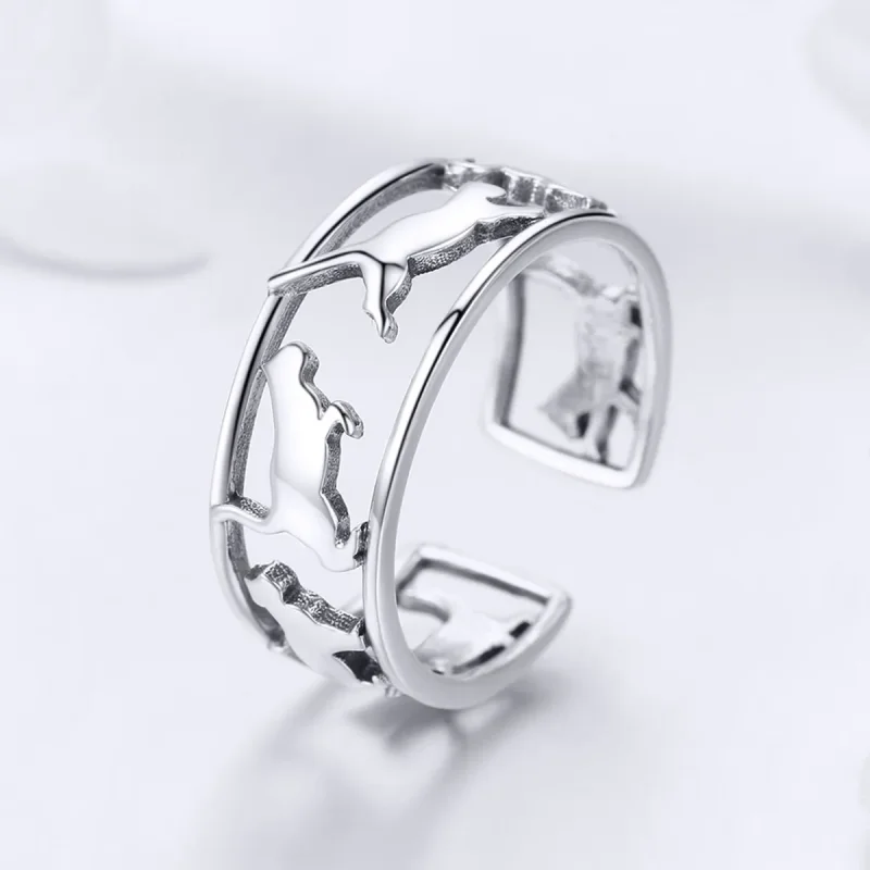 (image for) Silver Happy Cats Ring - PANDORA Style - SCR473 - View 2