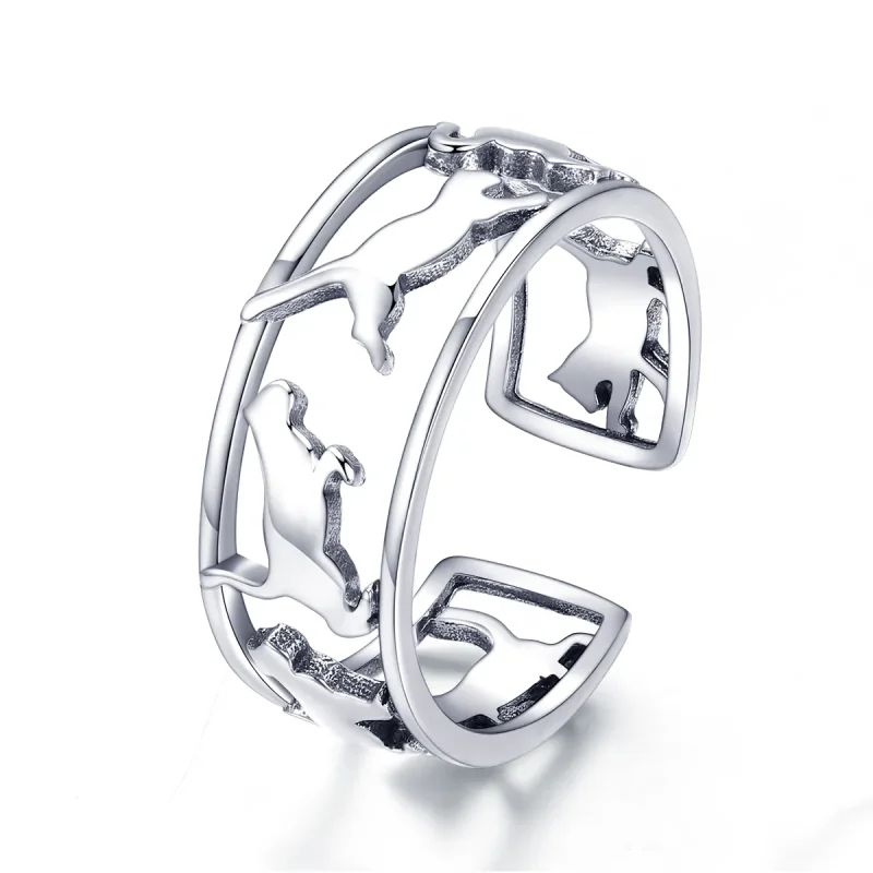 (image for) Silver Happy Cats Ring - PANDORA Style - SCR473 - Product Image