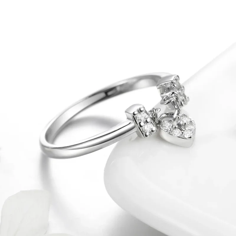 (image for) Silver Heart Lock Ring - PANDORA Style - SCR466 - View 3