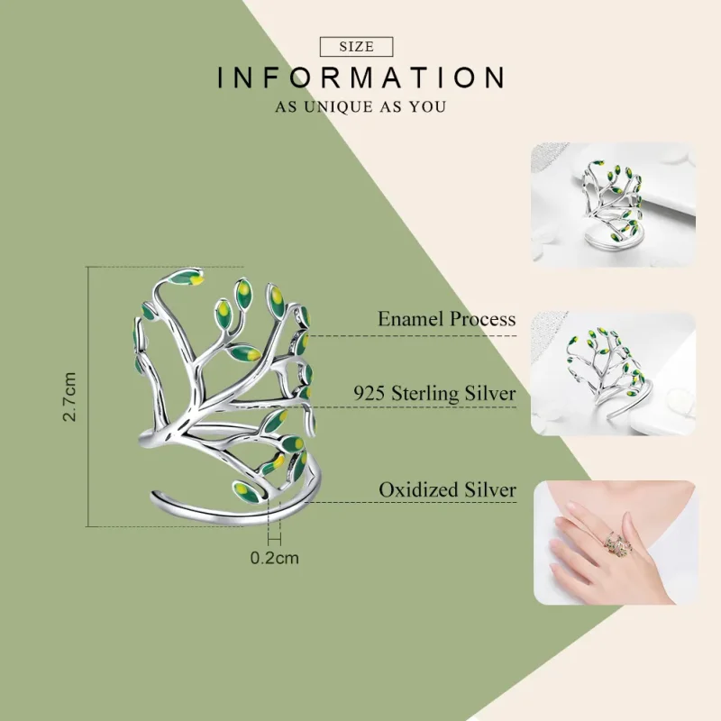 (image for) Silver Life Tree Ring - PANDORA Style - SCR454 - View 3