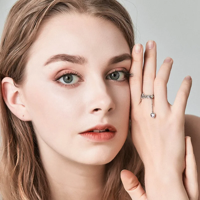 (image for) Silver Love Ring - PANDORA Style - SCR246 - View 7