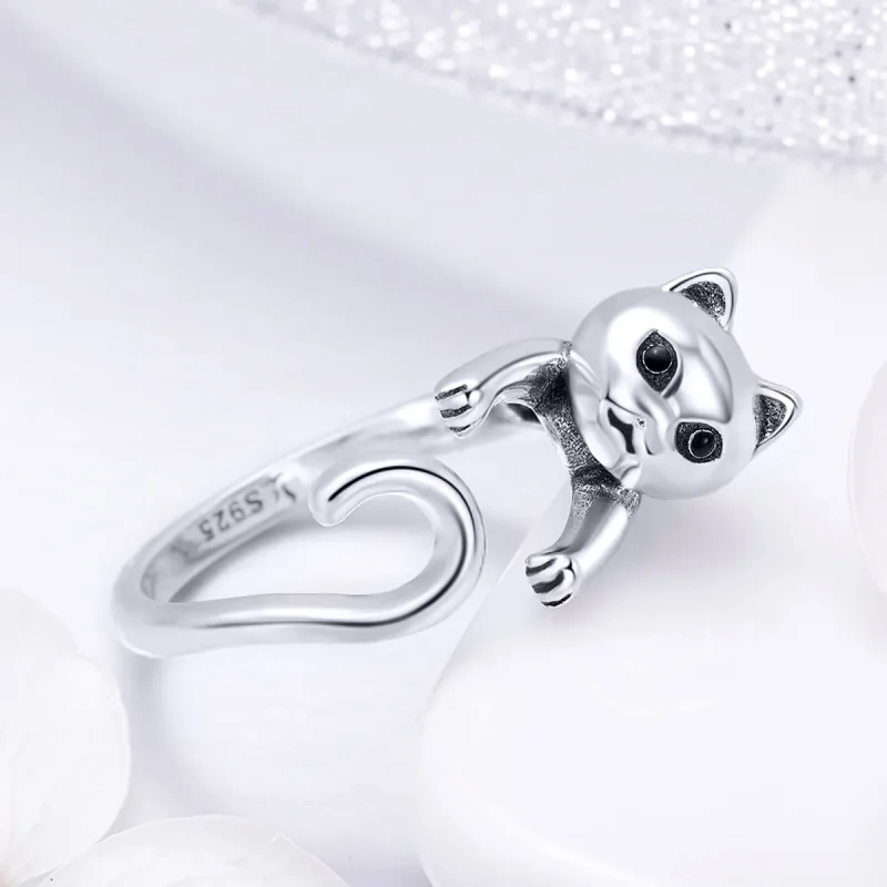 (image for) Silver Naughty Cat Ring - PANDORA Style - SCR409 - View 4