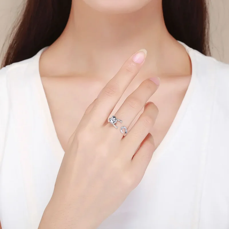 (image for) Silver Naughty Cat Ring - PANDORA Style - SCR409 - View 5