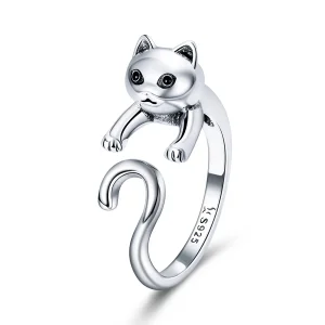 (image for) Silver Naughty Cat Ring - PANDORA Style - SCR409