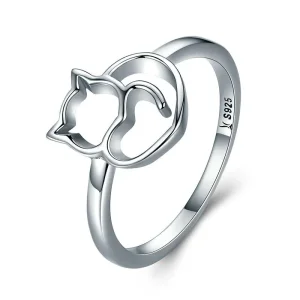 (image for) Silver Naughty Kitten Ring - PANDORA Style - SCR104