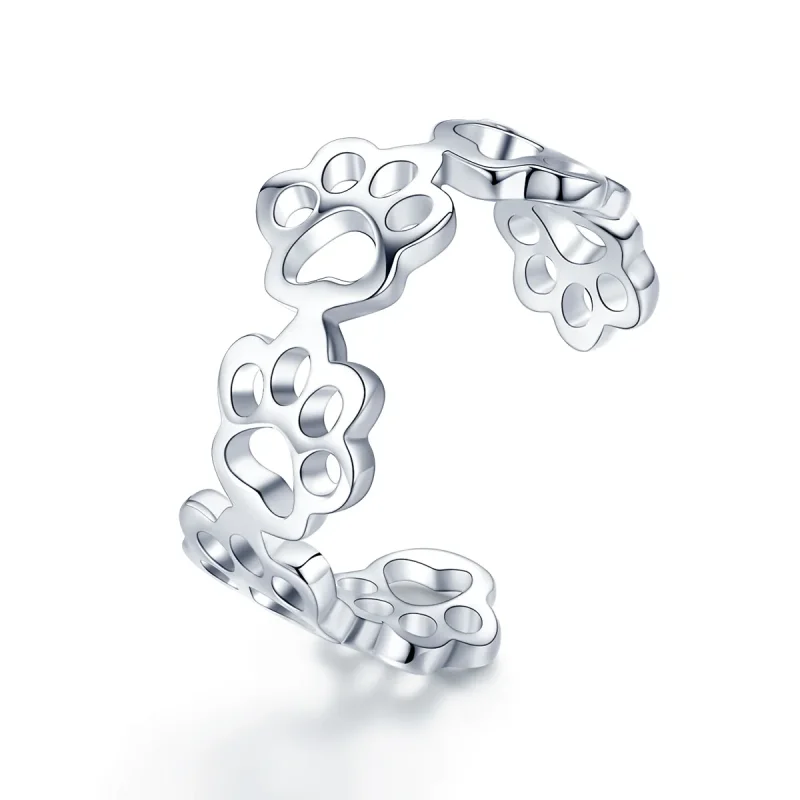 (image for) Silver Paw Trail Ring - PANDORA Style - SCR424 - Product Image