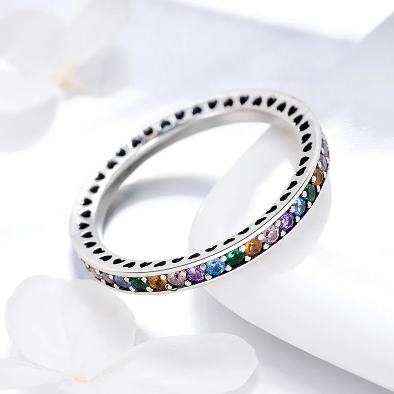 (image for) Silver Rainbow Ring - PANDORA Style - SCR392 - View 2