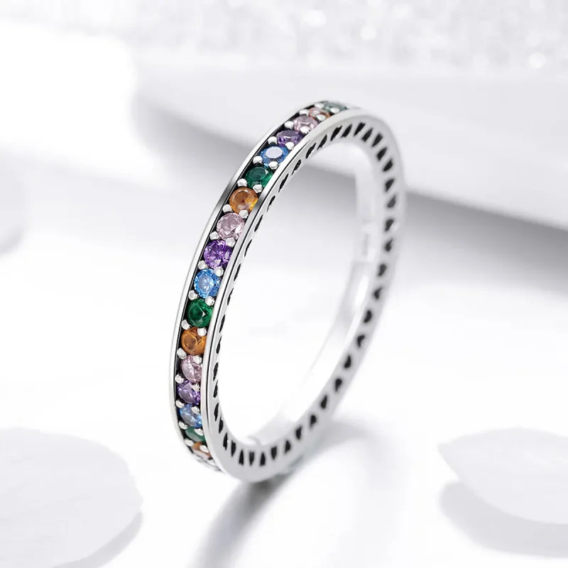 (image for) Silver Rainbow Ring - PANDORA Style - SCR392 - View 4