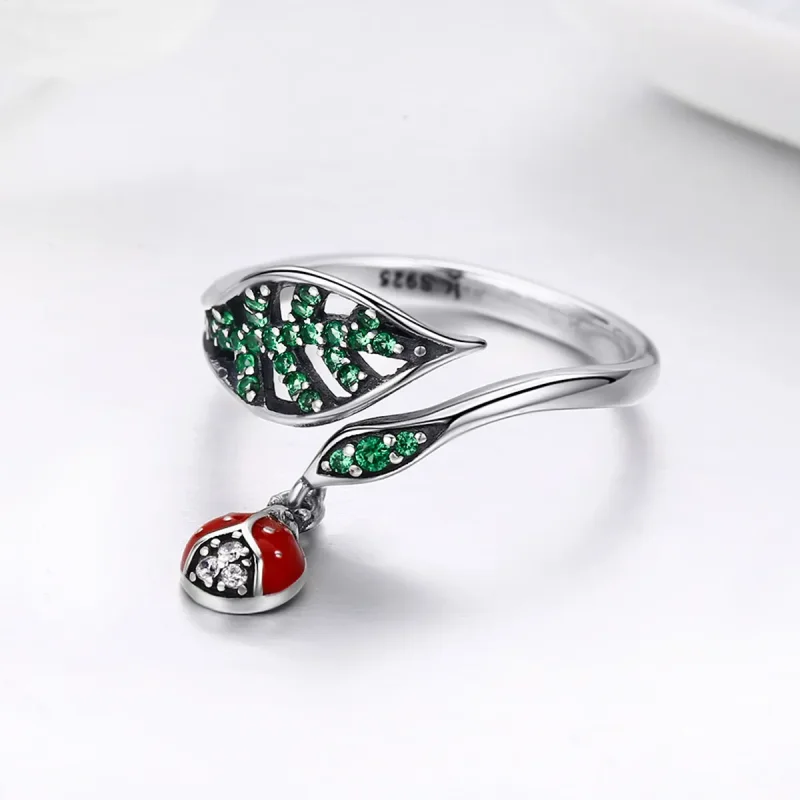 (image for) Silver Resting Ladybug Ring - PANDORA Style - SCR310 - View 5