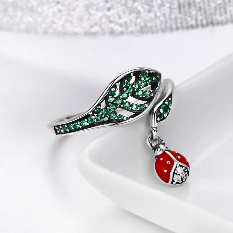 (image for) Silver Resting Ladybug Ring - PANDORA Style - SCR310 - View 6