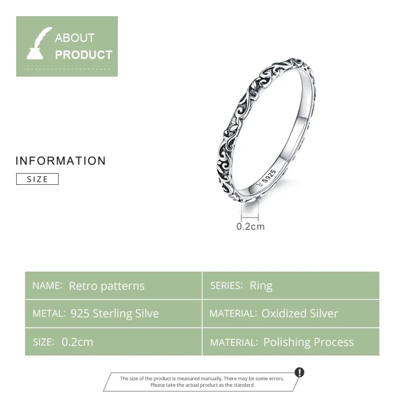 (image for) Silver Retro Patterns Ring - PANDORA Style - SCR513 - View 5