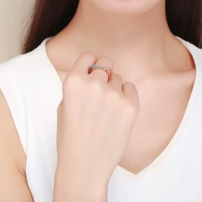 (image for) Silver & Rose Gold Ocean Spirit Ring - PANDORA Style - SCR418 - View 5