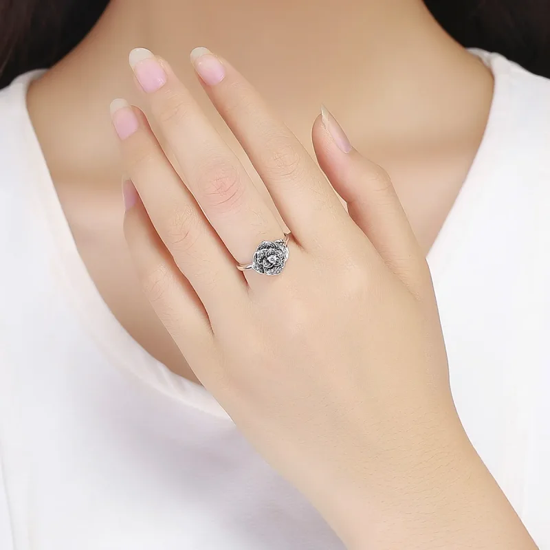 (image for) Silver Rose Love Ring - PANDORA Style - SCR382 - View 5